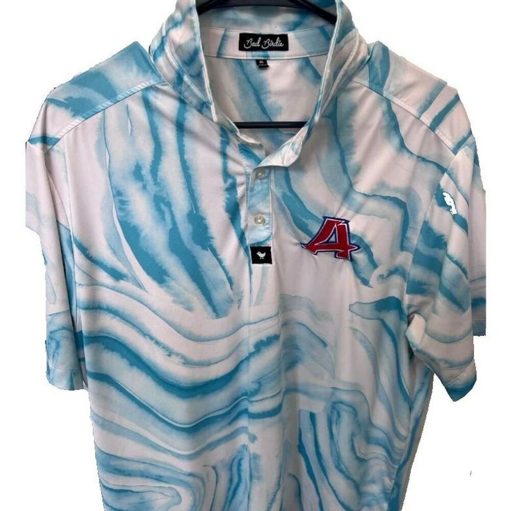 Bad Birdie Polo Men's XL Blue White Watercolor Golf Shirt Arizona Diamondbacks